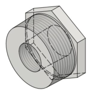 1 1/2" NPT-M x 3/4" NPT-F 3k/6k# Hex Head Bushing