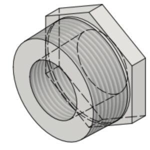 1 1/2" NPT-M x 1" NPT-F 3k/6k# Hex Head Bushing