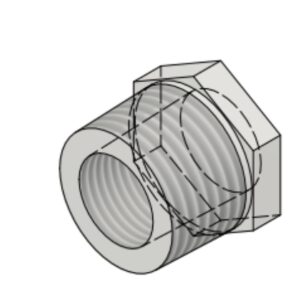 1/2" NPT-M x 3/8" NPT-F 3k/6k# Hex Head Bushing