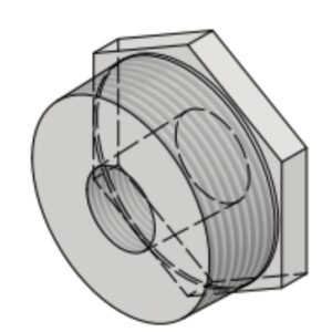 2 1/2" NPT-M x 1" NPT-F 3k/6k# Hex Head Bushing