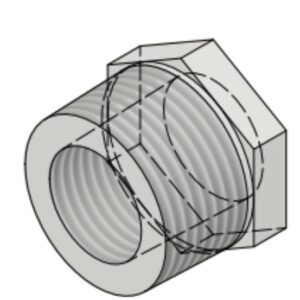 3/4" NPT-M x 1/2" NPT-F 3k/6k# Hex Head Bushing