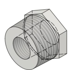 3/4" NPT-M x 3/8" NPT-F 3k/6k# Hex Head Bushing