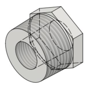 3/4" NPT-M x 3/8" NPT-F 3k/6k# Hex Head Bushing