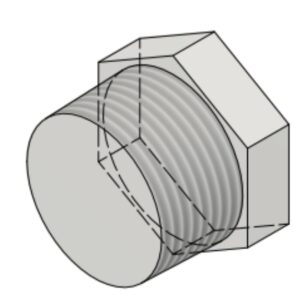 1" NPT-M 3k/6k# Hex Head Plug B348 gr.2/T24