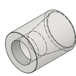 1 1/2" NPT-F x 2 1/2" BW Sch40 6000# Reducing Coupling