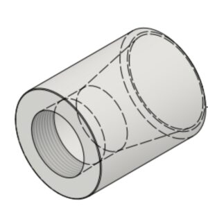 1 1/2" NPT-F x 2 1/2" BW Sch40 6000# Reducing Coupling