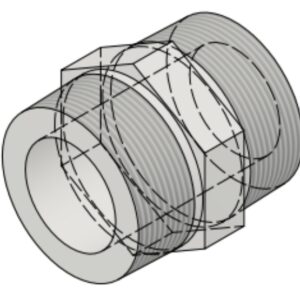 2" NPT-M 6000# Hex Pipe Nipple Threaded