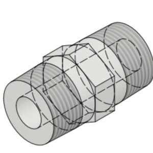 3/4" NPT-M 6000# Hex Pipe Nipple Threaded