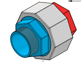 1'' NPT-M x NPT-F Threaded union 3000# BS 3977